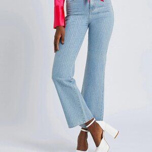 NWT 8 by Yoox Rhinestone Stripe Jeans sz S (26/27) $150